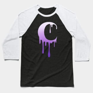 Dripping Moon (Purple Gradient Version) Baseball T-Shirt